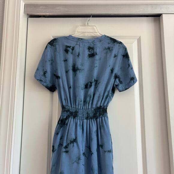 Cloth & Stone X Anthropologie Liv Tie Front Mini Dress Sz M Blue - Picture 9 of 11